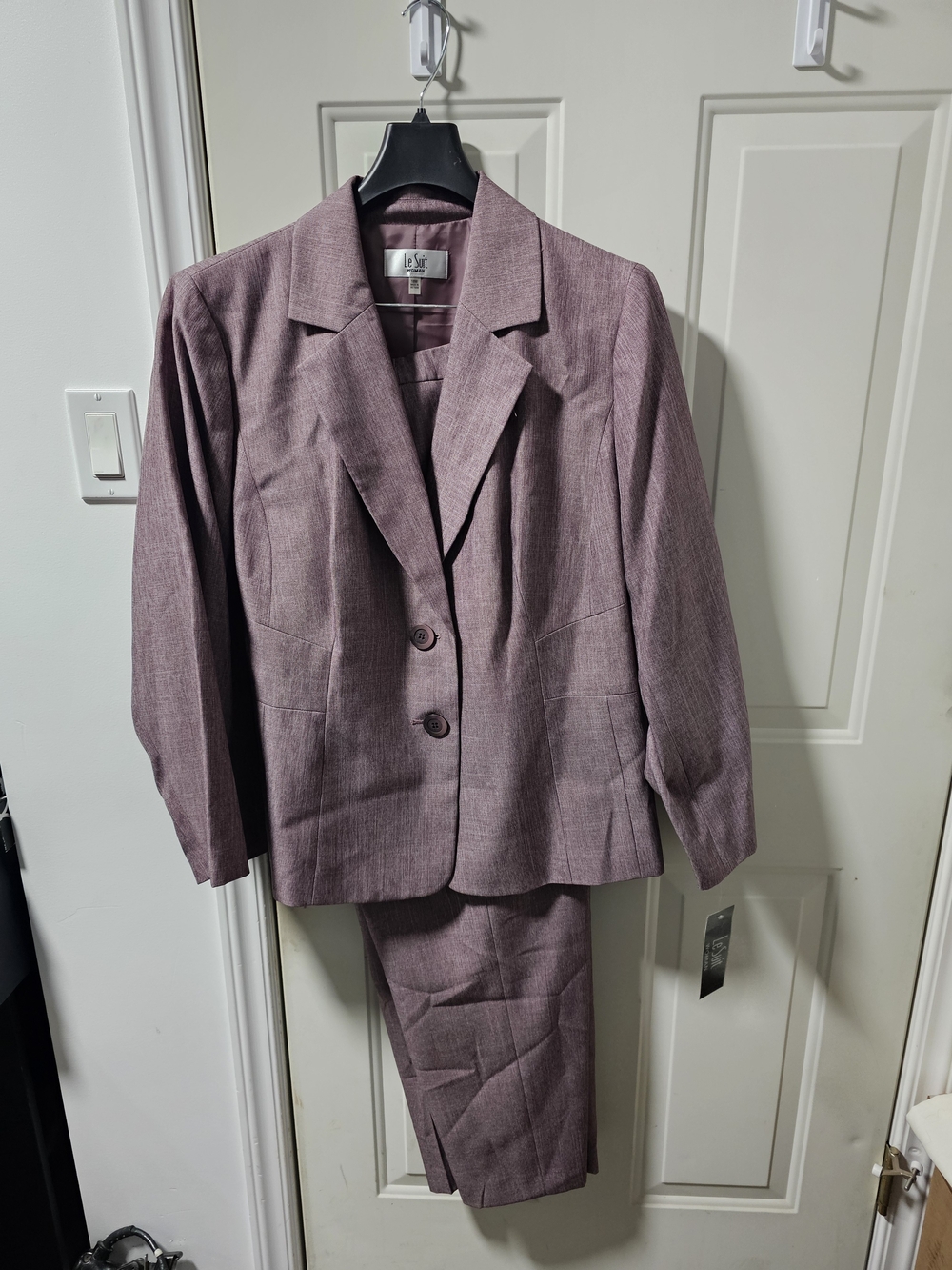 Le Suit Women’s Dusty Rose Two-Button Blazer Suit Size 18W